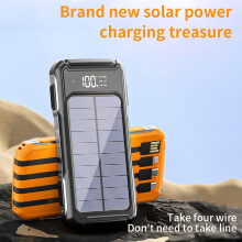 Xhy powerbank 10000mAh bærbar solcellelader med LED