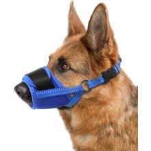 Muselière en maille aérée pour chiens de taille moyenne à grande, bleue