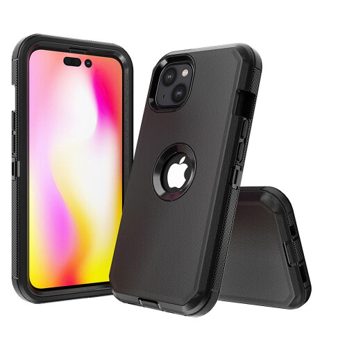 Capa para iPhone 14 Plus, resistente a impactos, de nível militar, preta.