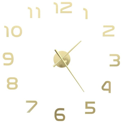 vidaXL wall clock 3D modern design 100 cm gold 1