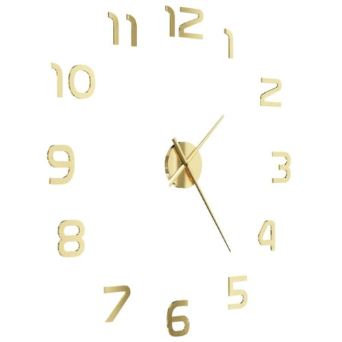 vidaXL wall clock 3D modern design 100 cm gold 2