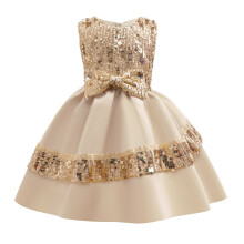 Prinzessinnenkleid für Kleinkinder, Khaki, ärmellos, Spitze, Abendkleid