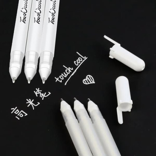 Feutre blanc à pointe fine 0,8 mm, lot de 3 2
