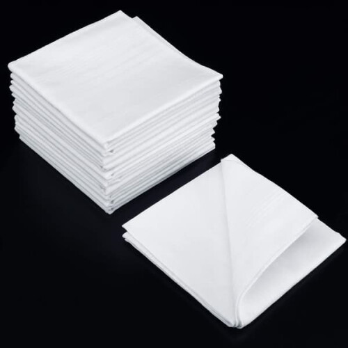 Men's Cotton Handkerchiefs White 18-Pack 1