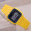 F-91W digital watch unisex retro yellow 3