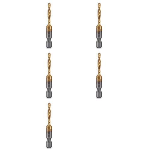 5pcs M4x0.7mm Hex Shank Titanium Plated HSS Screw Thread Metric Tap Drill Bits Screw Machine Compound Tap Open