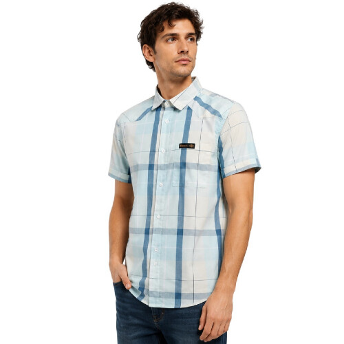 Bench Bench Mens Checked Fitted Short-Sleeved Shirt 2