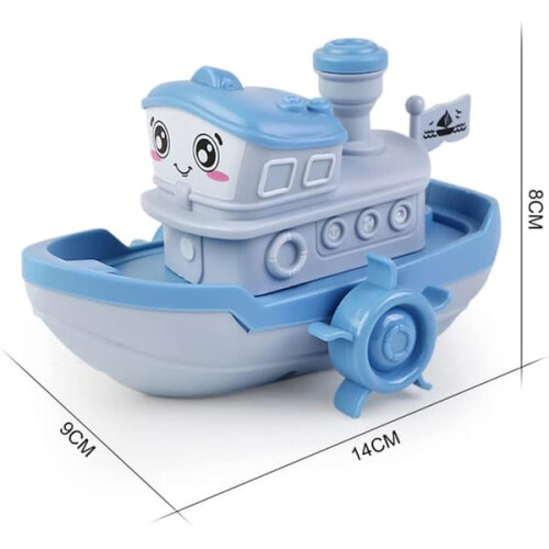 Boat Toy with Reel Motor 2pcs Blue 1