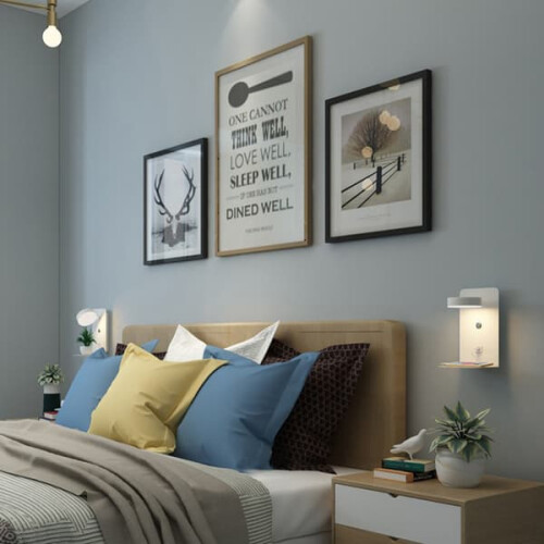 Applique murale LED avec port USB, 12 W, tricolore, intensité variable, rotative 1