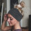Women's wide boho yoga headband gray 4