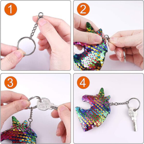 Metal keychain with carabiner 55 pieces 2