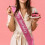 Birthday ribbon banner rose white 2