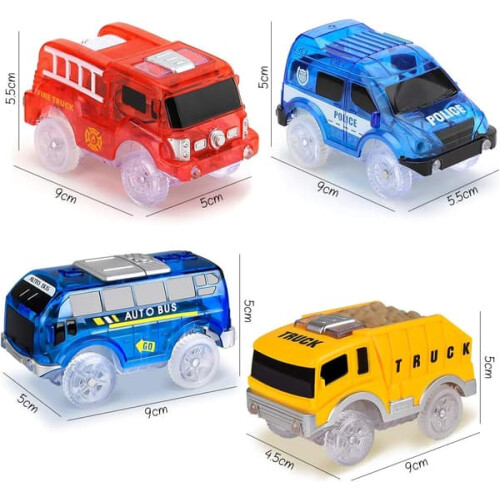 Toy cars with 5 LED lights 4-pack 1