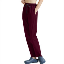 Women's breathable elastic-waist long pants with pockets