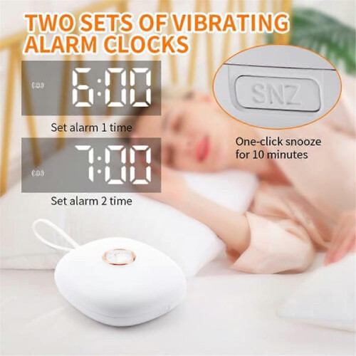Vibrating Alarm Clock for Deep Sleepers and Hearing 2