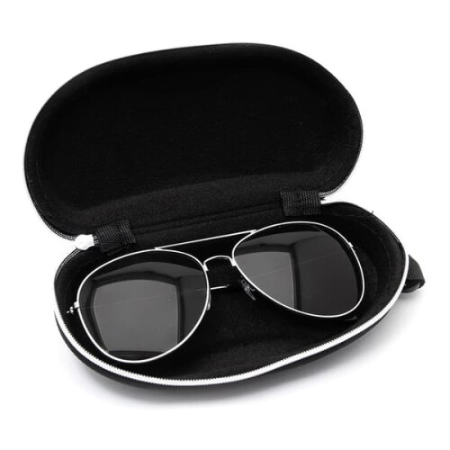 Protective Glasses Case with Zipper Black 1