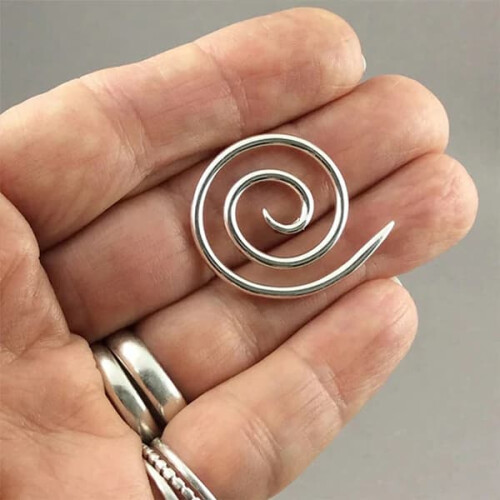 Stainless Steel Spiral Cable Sweater Needle Gold 2