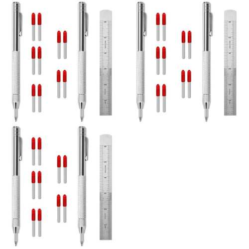 6 Pack Tungsten Carbide Tip Scriber Tool, Metal Scribe Scriber Marking Tools with Magnet, Premium Engraving Pen