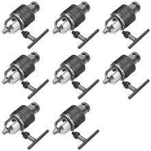 8 Set 1.5-10mm 1/16 Inch - 3/8 Inch Capacity Key Drill Chuck Wrench Converter 1/2 Inch Socket Square Female Adapter
