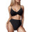 Conjunto de biquíni feminino de cintura alta com sutiã acolchoado e alças finas. 1