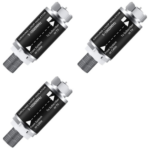 3X Ground Loop Isolator - Kabel-TV-Audio-Isolationstransformator, TV-/Rauschunterdrücker