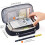 Pencil case yellow black spacious with multiple compartments 5