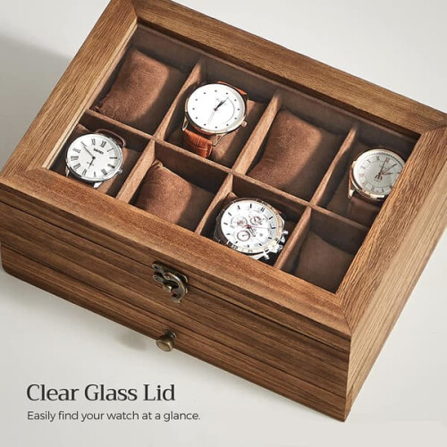 Wood Watch Box with 8 Compartments and Cushions 1
