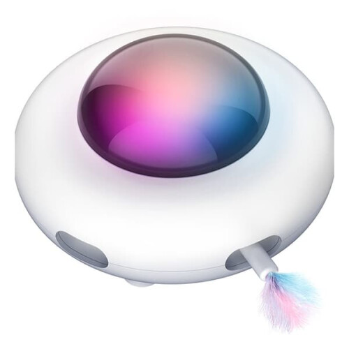 Interactive Cat Toy with Rotating Spring UFO 1