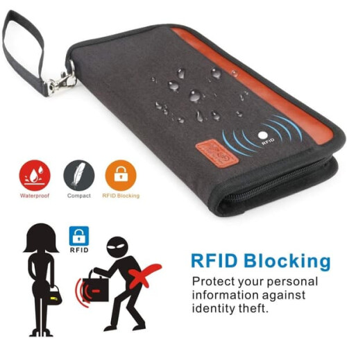 Passport Case with RFID Blocking Waterproof Black 2