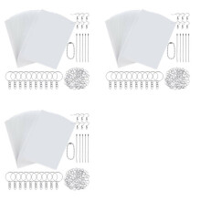 3Set Shrinky Art Paper Heat Shrink Sheet Plast Kit Hålslag Nyckelringar Pennor DIY Ritning Art Supply