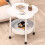 Modern Plastic End Table with Storage Double Layer White 5