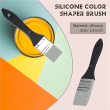 6X Silicone Color Shaper Brush Wide Firm Flat Silicone Paint Brush Flexible Acrylic and Water Based, 1.5 Inch