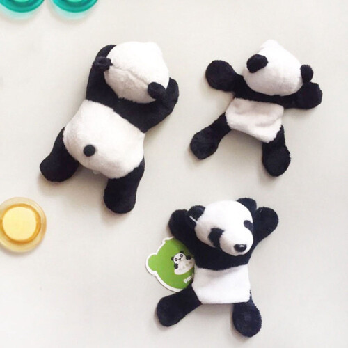 Panda Fridge Magnets Soft Plush Strong Magnet 4 pcs 9x9 cm 2
