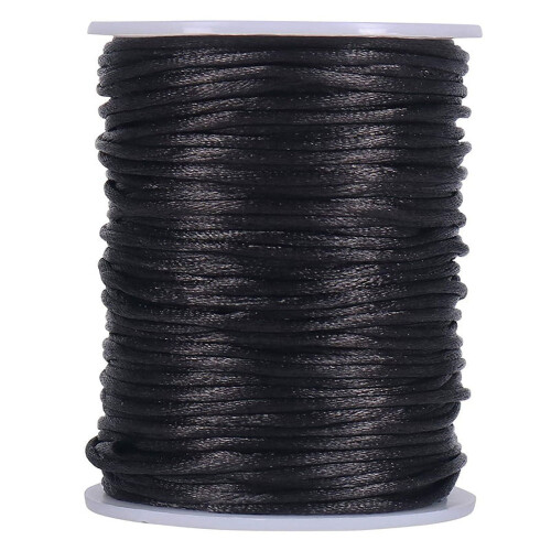Polyester Satin Rattail Cord 2mm Black 295ft