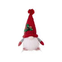 Christmas Ornament Knit Hat Illuminated Rudolph Doll Faceless Gnome Doll Christmas Decoration Supplies Red