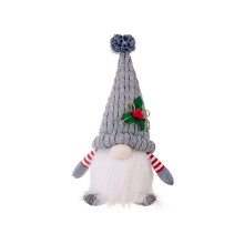 Christmas Ornament Knit Hat Illuminated Rudolph Doll Faceless Gnome Doll Christmas Decoration Supplies Grey