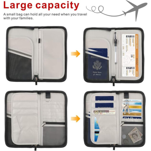 Passport case RFID blocking waterproof grey 1