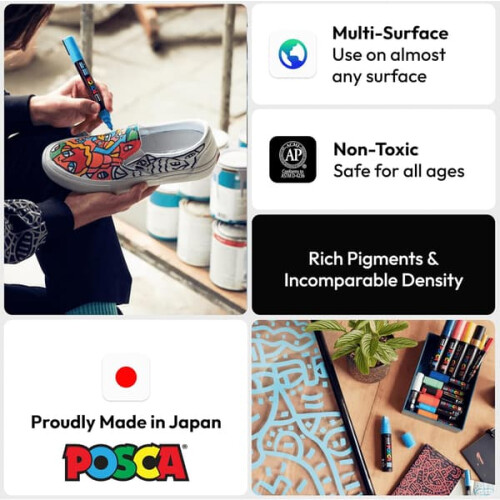 POSCA marker set medium tip 8 colors 2