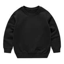 Kinder Langarm-T-Shirt mit Rundhalsausschnitt, einfarbig, lässig