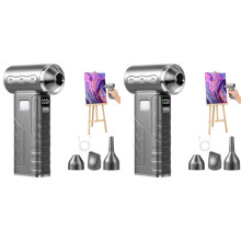 2X Cordless Acrylic Paint Pouring Blower with 3 Nozzles,5 Speed Adjustable Paint Dryer for Fluid Art