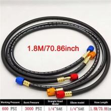 1.8M 9 Set Black Anti-Explosion Refrigerant Tube for R12, R22, R134A, 404,502,HVAC Automotive Refrigerant Charging Kit