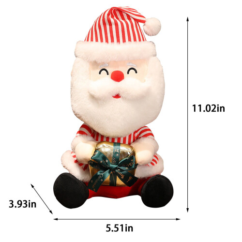 Pernă de pluș Moș Crăciun din bumbac, roșie, 28 cm 2