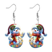 Light-Up Snowman Earrings Acrylic 3 Pcs
