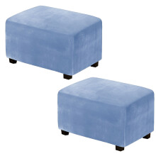 Ottoman Cover Rectangle 2 pcs Sky Blue M