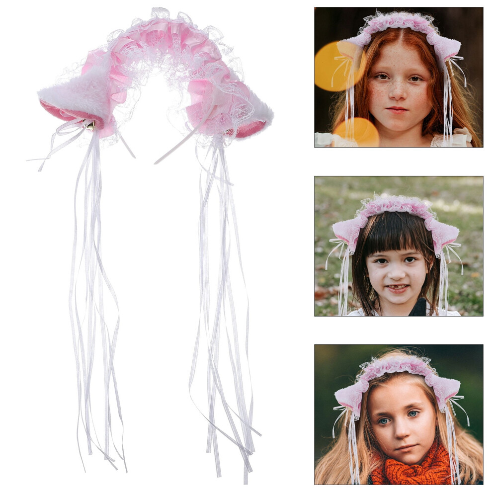 Cat Ears Headband Pink Costume Hair Accessory