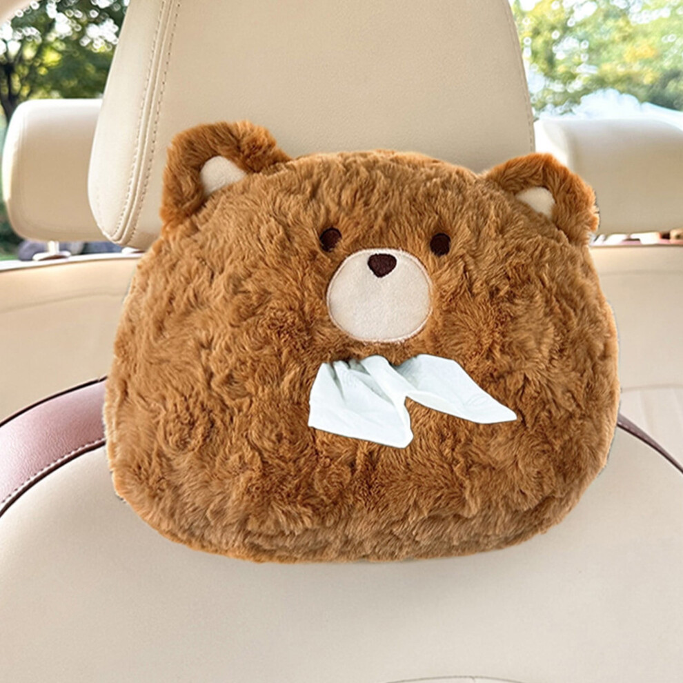 Car Headrest Tissue Holder Fleece Dispenser Brown 938499885122