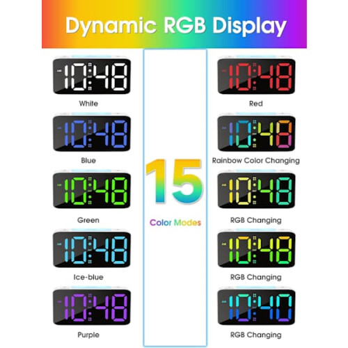 Digital Alarm Clock for Heavy Sleepers with Night Light and 1