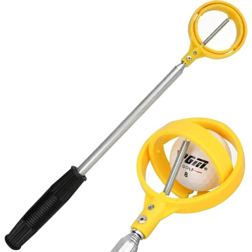 Golf ball picker telescopic stainless steel white 1