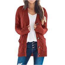 Damen-Strickcardigan, locker geschnitten, langärmelig, Herbstmantel