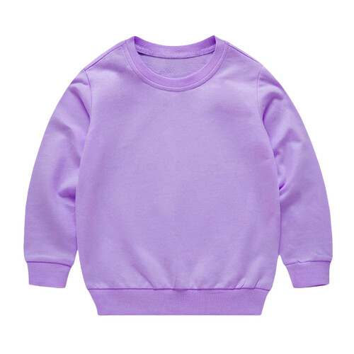 Kids' long sleeve solid round neck tee